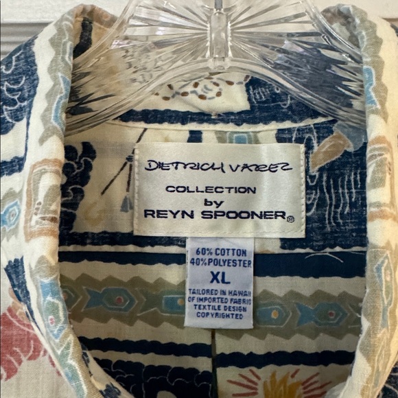 Reyn Spooner Hawaiian Aloha Shirt by Dietrich Varez Fisherman Reverse Print XL - Picture 5 of 12